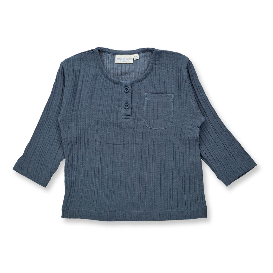 Langarmshirt in blaugrau, Modell PLIN