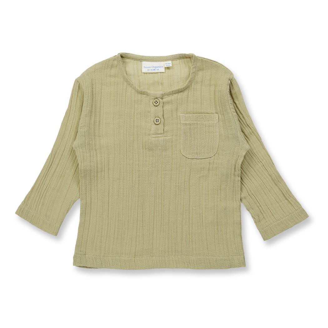 Langarmshirt in schilfgrün, Modell PLIN