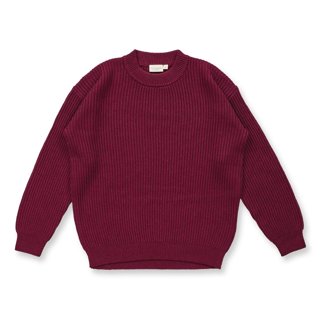 Strickpullover für Damen in bordeauxrot mélange, Modell FASSILA