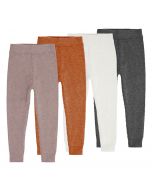Knitted Leggings for Kids, Yuma, in natural white, orange, rosewwod and anthracite

