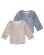 Velour Baby Wrap Jacket, Wanda in stone blue or taupe
