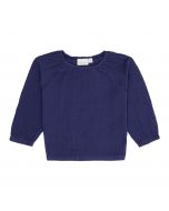 Kaddi Muslin Long Sleeve Blouse Blue