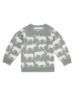 Baby Strickpullover / VICTOR / grey + bulls / Vorderteil