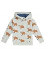 Kinder Sweatpulli mit Kapuze / JONAS / aop cows / Vorderteil