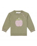 Baby Knit Sweater / MEKA / olive + apple / front part
