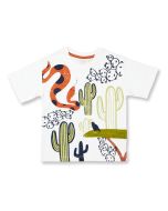 Children’s T-shirt / JANNIS / white + desert scene / front part