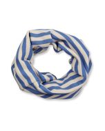 Kinder Schal / Modell SUSU / Sand-stahlblau geringelt / Komplett