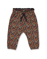 Baby Hose / Modell VANNA / Kleiner Blumendruck auf schwarz / Vorderansicht