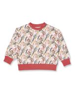 Mädchen Sweatshirt / Modell DARI / Blumendruck auf weiß / Vorderansicht