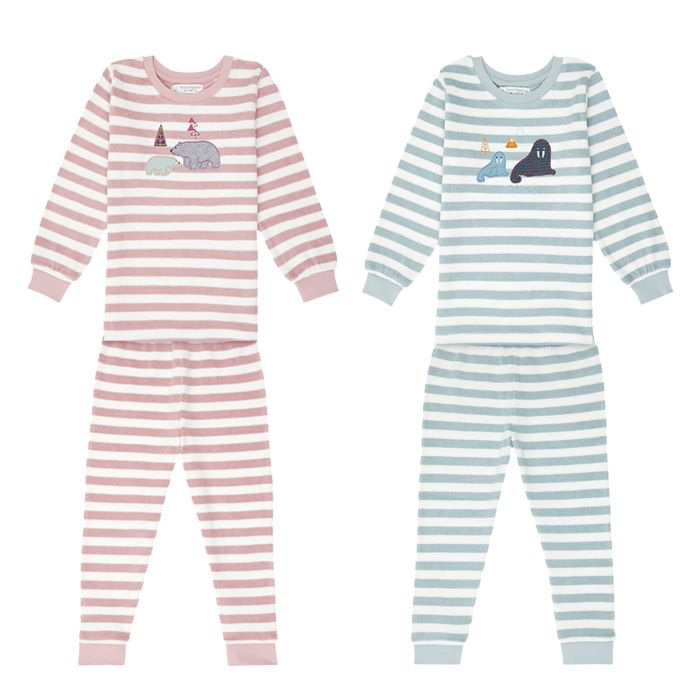 Children s Terrycloth Pajamas Long John for girls and boys Sense Organics