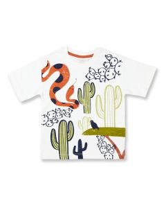 Kinder T-Shirt / JANNIS / weiß + Wüstenszene / Vorderteil
