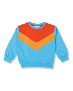 Kinder Sweatshirt / RADI / azurblau / rot / currygelb / Vorderteil