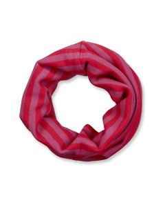 Girls scarf / Model SUSU / Red-raspberry stripes / Complete