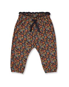 Baby pant / Model VANNA / Small flower print on black / Front part