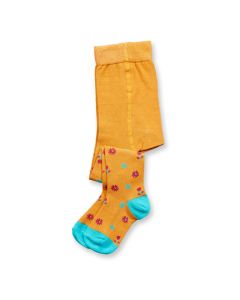 Baby Strumpfhose / Modell FINN / Goldgelb mit Blumen / Komplett
