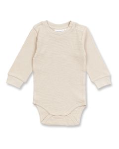 Baby Langarmbody / Modell MILAN / Sand / Vorderansicht