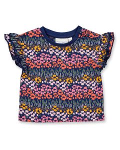 Baby T-Shirt, Modell ADA, Bunter Blumendruck, Vorderansicht