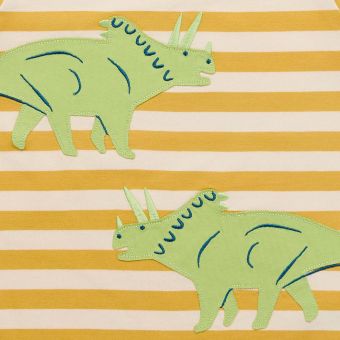 Children pajama, Model KAFKA, Mustard yellow-white with dinos, Complete 