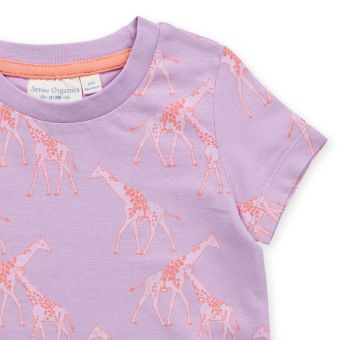 Mädchen Pyjama, Modell JULE, Giraffen-Druck, Komplett 