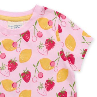Mädchen Pyjama, Modell JULE, Früchte-Druck, Komplett 