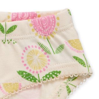 Mädchen Slips, Modell PARIS, Rosa / Blumen-Druck / Geringelt, Komplett 