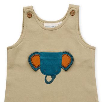 Baby Set, Elefant-Druck / Elefant-Applikation, Komplett 