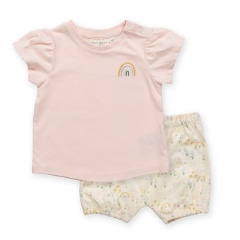 Baby Set, Hellrosa / Blumen-Druck, Komplett 
