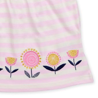 Baby Kleid, Rosa-weiß mit Blume, Vorderansicht