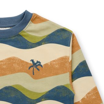 Kinder Sweatshirt, Modell DARI, Bunter Wellendruck, Vorderansicht