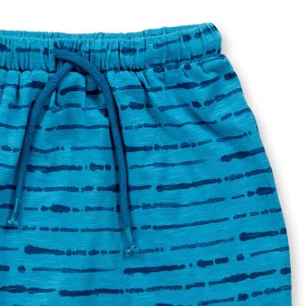 Baby shorts, Model MAGESH, Abstract stripes on blue, Front part