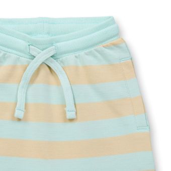 Baby sweatpants, Model WYNNE, Ice green-sand stripes, Front part
