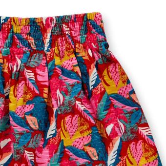Girls skirt, Model MALIA, Colourful tropical leaf print, Front part