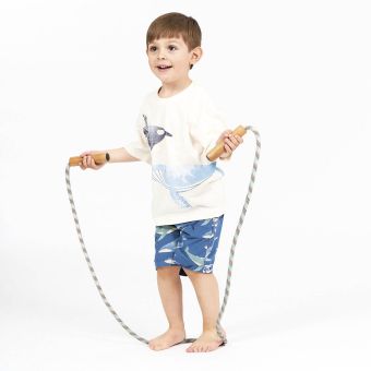 
Children’s T-shirt, Model OSWIN, White with whale, Front part

