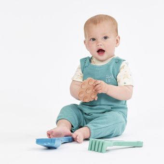 Baby body, Model VARIN, Sea life print on white, Front part