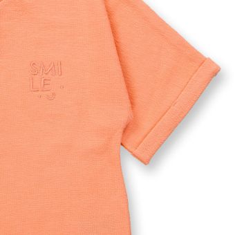 Children’s T-shirt, Model TALI, Peach-orange, Front part
