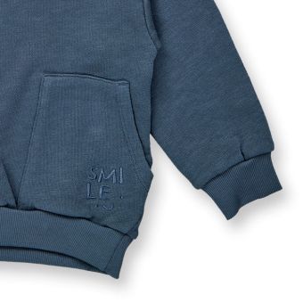 Kinder Hoodie, Modell MANOU, Blaugrau, Vorderansicht