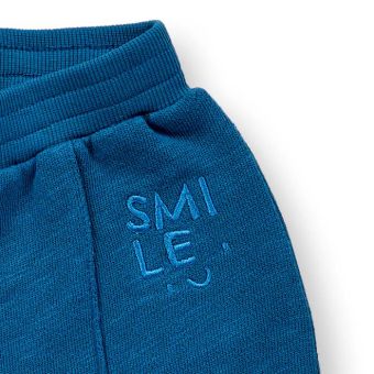 Mädchen Sweathose, Modell JAANE, Ozeanblau, Vorderansicht