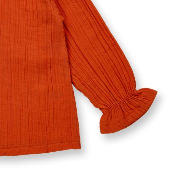 Girls blouse, Model LOBA, Rusty orange, Front part