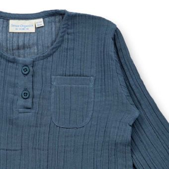 Children’s shirt, Model PLIN, Blue-grey, Front part
