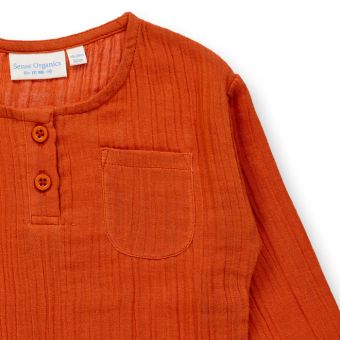 Children’s shirt, Model PLIN, Rusty orange, Front part