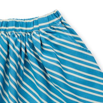 Girls skirt, Model EVIE, Blue-white stripes, Front part