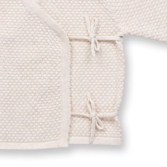 Baby Wickelstrickjacke, Modell P.PICASSO, Creme, Vorderansicht