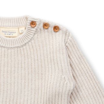 Baby Strickpullover, Modell VARUNY, Creme, Vorderansicht