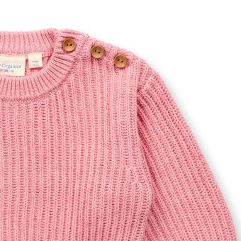 Baby Strickpullover, Modell VARUNY, Hellrosa, Vorderansicht