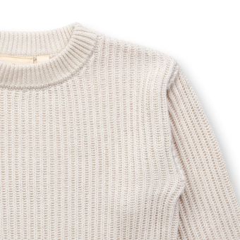 Children’s knitted pullover, Model MARLEY, Crème, Front part