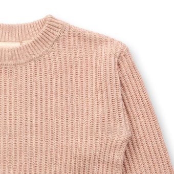 Kinder Strickpullover, Modell MARLEY, Helles Haselnussbraun, Vorderansicht