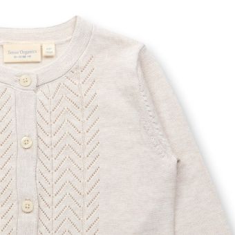 Kinder Cardigan, Modell ELSA, Creme, Vorderansicht
