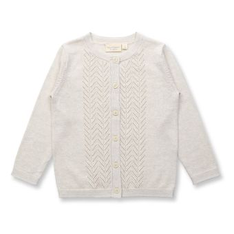 Kinder Cardigan, Modell ELSA, Creme, Vorderansicht