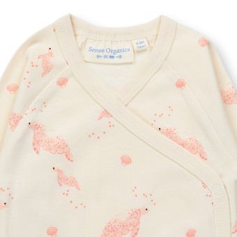Baby wrap-body, Model YGON, Pink turtle print, Front part