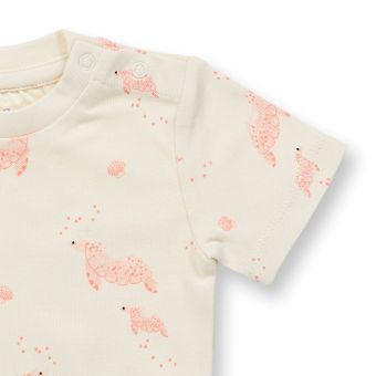 Baby body, Model VARIN, Pink turtle print, Front part